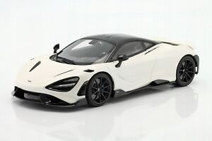 McLaren 765LT 2020 White Diecast Model Car Toy 1:18 Scale Collectible GT Spirit