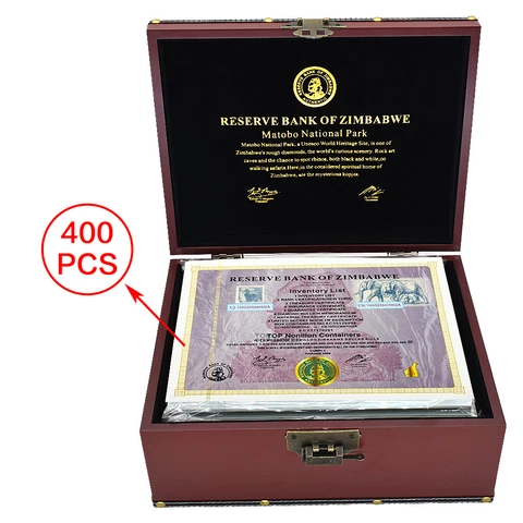 400pcs/box Zimbabwe Top Nonillon Containers Paper Banknotes Crafts Gift Creative Cover