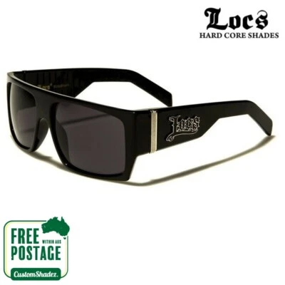 Locs Sunglasses - Men's Large Flat Top Frame - Black - Free Post In Aus UV 400 - Image 1 of 4