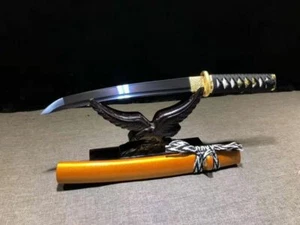 Japanese Samurai Wakizashi Sharp Blue Manganese Steel Short Sword Ninja Tanto - Picture 1 of 8