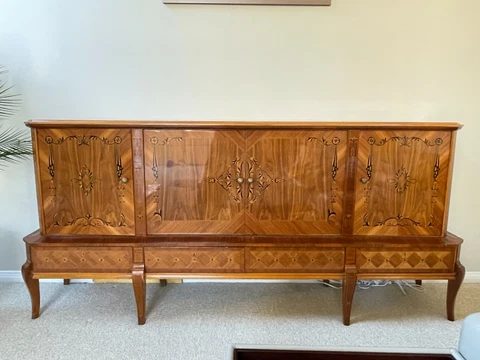 Hungarian Art Deco sideboard with exotic wood inlays of ebony and lemonwood Cover