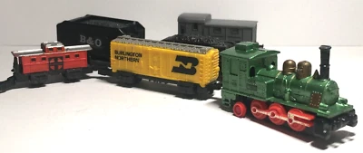 Mini tren - Juego de 6 piezas diversas - 1989 Galoob, Soma, motor, vagón de carbón, caboose Foto 1 de 4
