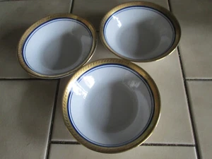Porzellan 3 Schälchen Winterling Schwarzenbach neuwertig mit Gold/Blau-Bordüre - Bild 1 von 2