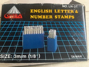 COBRA English Letter & Number Stamps Vintage Continental Industries No. LN-3T - Picture 1 of 5
