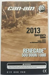 Can-Am Operator's Guide / Manual de instrucciones - inglés - ATV Renegade 2013 - Imagen 1 de 1