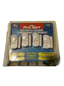 FIRST ALERT 4 Pack Premium Window & Door Security Alarms Gc New In Box - Picture 1 of 2