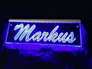 Markus LED Namensschild Wunschname Text LKW Truckerschild personalisiert Marcus - Picture 1 of 12