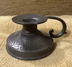 Vintage Craftsman Pewter Candle Stick Holder With Finger Hoop - Sheffield - Picture 1 of 7
