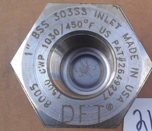 DFT INC. 8005 1" BSS 303SS 1500 CWP - 1" NPT Inlet - Picture 1 of 4