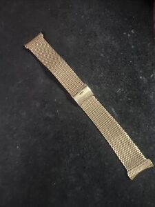 Vintage Lenox USA 1/20 10k GF Mens 20MM Curved End Bracelet Mesh Band