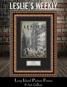 Wall Street 1902 Original Cover Page Leslie's Weekly Custom Framed - Picture 1 of 4