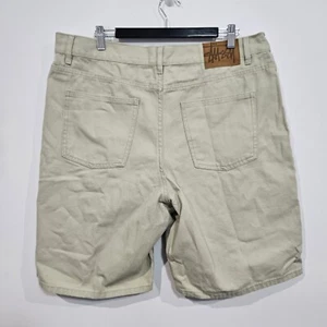Stussy Big Ol Jeans Shorts Mens Size W36 Beige Cream Denim Shorts Cotton Baggy - Picture 1 of 13