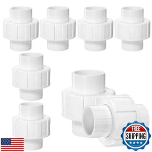8PCS 1/2Inch PVC Union Coupling, Furniture Grade PVC Union Pipe Fittings with - Picture 1 of 5