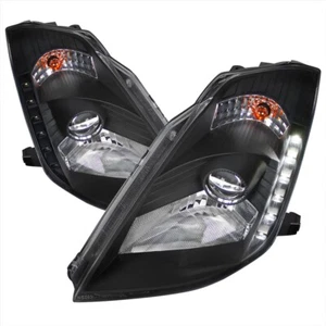 Se adapta a faros proyectores Nissan 350Z con tira LED DL carcasa negra lente transparente - Imagen 1 de 5