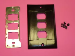 NOS! EAGLE INTERCHANGE 1-GANG BROWN RIBBED BAKELITE WALL PLATE, HORIZONTAL, 953 - Picture 1 of 3