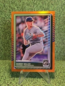 2025 Donruss Bobby Miller /199 Orange Optic Prizm Dodgers - Picture 1 of 2
