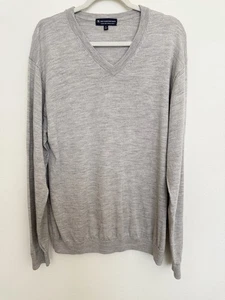 Suéter Hart Schaffner Marx XL Extra Fino Lana Merino Cuello en V Gris - Imagen 1 de 13