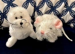 Webkinz Lil Kinz Seal & White Mouse (HS023 & HS207) Plush Only No Codes - Picture 1 of 11