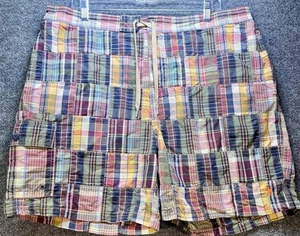 Polo Ralph Lauren Men’s XL Madras Plaid Patchwork Swim Trunks Board Shorts Lined - Picture 1 of 11