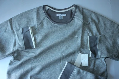 Tommy Bahama Sherpa Back Marlin Crew 卫衣 套衫 灰色 LS XX 大号 XXL — 第 1/4 张图片