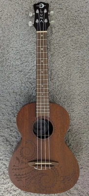 Luna UKE TTN MAH 原声男高音纹身桃花心木尤克里里带演出包 — 第 1/4 张图片