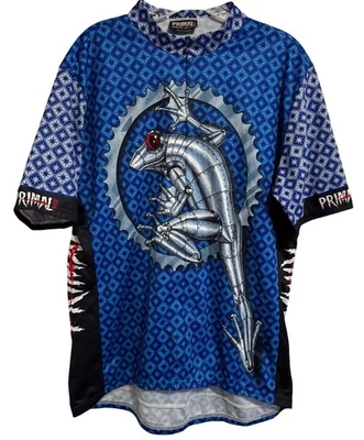 Vintage Primal Wear Metallic Frog Graphic Coolmax Cycling Jersey Sz 2XL Made USA - Image 1 of 4