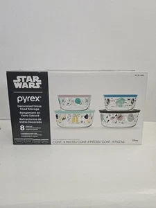 Pyrex Star Wars Mandalorian 8-teiliges verziertes Glas Lebensmittel Aufbewahrungsset NEU in Box - Bild 1 von 5