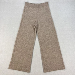 Reformation Dara Cashmere Hose Damen S Haferflocken Beige Weites Bein Crop Fließend Luxus - Bild 1 von 15