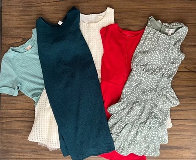 Lot of 5 Dresses Girls Size 10-12Y Red, White, Teal, Blue, Green ++ - Image 1 of 4