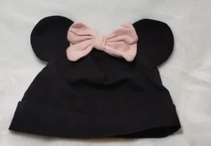 Disney Baby Mädchen rosa schwarz rosa Schleife Minnie Maus Ohren Beanie Mütze Neugeborenes - Bild 1 von 9