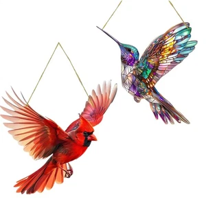 Adorno Colibrí 2D Acrílico Ventana Colibrí Colgante Arte Plano Decoración - Imagen 1 de 14