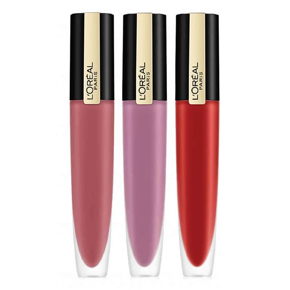Lápiz labial mate L'Oreal Paris Rouge Signature juego de 3 piezas 0,24 oz nuevo en caja Foto 1 de 1