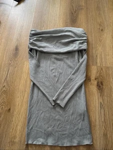 ZARA Sparkly Light Grey off the shoulder Dress, UK size Medium - Picture 1 of 3