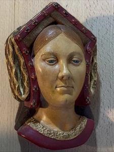 Vintage Bossons Katharina von Aragon Wandbild Statue Figur - Bild 1 von 11