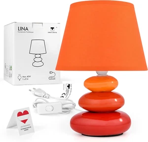 Lampada Da Comodino Lina (Arancione) Lampada Da Tavolo Lampada Da Tavolo in Cera - Foto 1 di 12