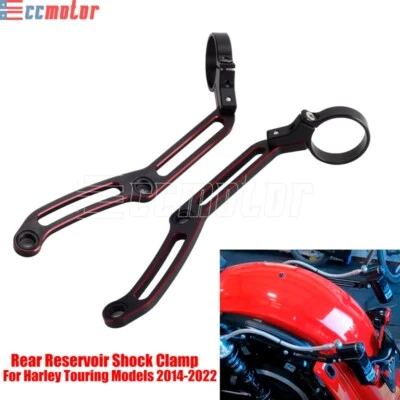 For Harley Touring Road Glide 2014-2022 Rear Reservoir Shock Mounting Clamps Kit - Image 1 of 4
