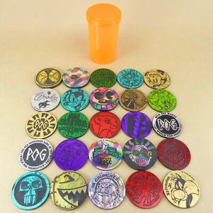 Lot of 25 Authentic POG Kini Slammers The World Pog Federation 1990s with Case - Picture 1 of 4