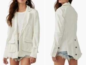 Blazer Harlow con dobladillo asimétrico de algodón para mujer Free People nuevo con etiquetas - Imagen 1 de 6
