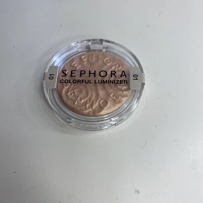 SEPHORA Colorful Luminizer Powder 01 GLITZY GOLD cool gold tone Full Size 3.5G - Image 1 of 2
