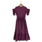 TSURU by MARIKO OIKWA Purple belted linen dress dress F purple