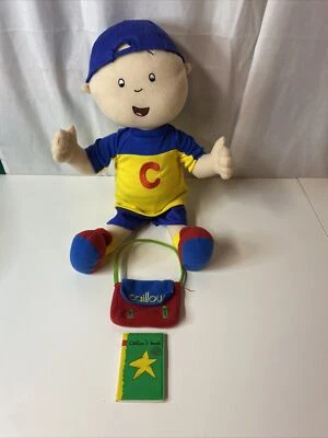 2002 Cinar PBS Talking Caillou Plush With Activity Book & Bag 17" RARE WORKS! - Image 1 of 4