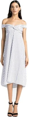 A.L.C. Women's Arsenio Off The Shoulder Striped Poplin Midi Dress 0 - Image 1 of 2
