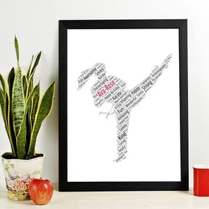 Personalised Female Martial Arts Word Frame Print | Female Judo Print A5/A4/A3 - Picture 1 of 9