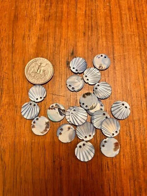 Mother of Pearl Vintage Shell Carved Beads Blue X 20 Foto 1 de 3