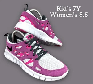 *NEW* Nike Free Run 2 GS 'Pure Platinum Sangria' Kids 7Y/Women's 8.5 DD0163-001 - Picture 1 of 9