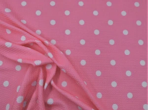 Kugeldruck Liverpool Strukturstoff Stretch rosa weiß kleine Punkte S41 - Bild 1 von 1