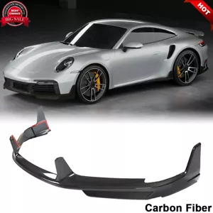 For Porsche 911 992 Turbo S 19-23 Dry Carbon Fiber Front Bumper Lip Spoiler - Foto 1 di 12