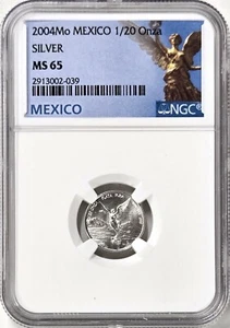 2004 Mexico Libertad 1/20 oz. Silver Coin - NGC MS65 - Picture 1 of 2