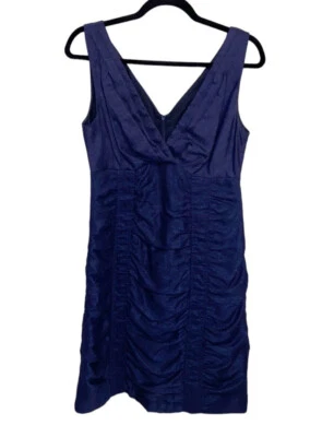 Vestido Nanette Lepore Para Mujer Talla 8 Acanalado Formal Noche Cóctel Fiesta Azul Marino Foto 1 de 4