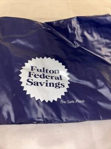 Vintage And Fulton Federal Savings Blue Vinyl Garment Bag 70’s/80’s 37” Long Zip - Picture 1 of 4